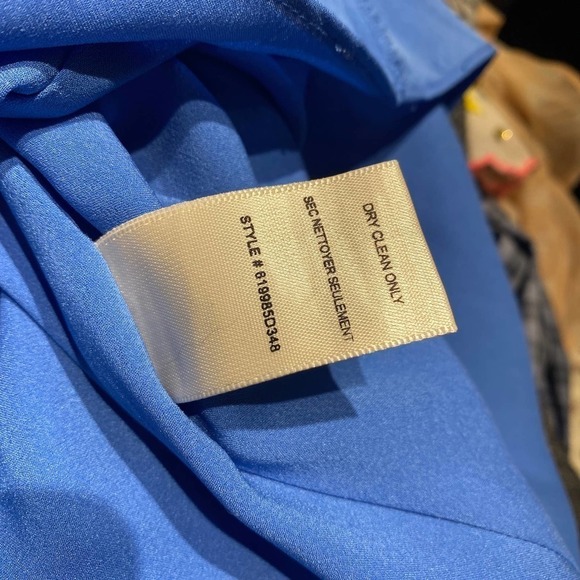 Rebecca Taylor Womens Nova Dot Clip Silk Wrap Mini Dress Long Sleeve Blue Size 0 - Picture 12 of 13